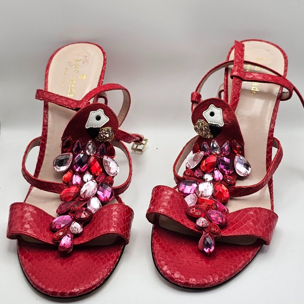 Kate Spade Idalou Parrot Stiletto Sandals – Size 8 (Made in Italy) - Picture 2 of 8